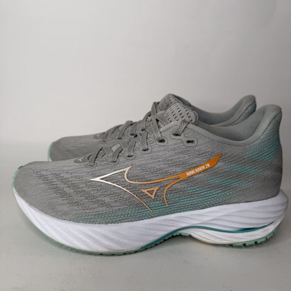 Mizuno Wave Rider 28 Shoes Womens 8 J1GD240372 Running Athletic Gray Teal - Picture 3 of 14